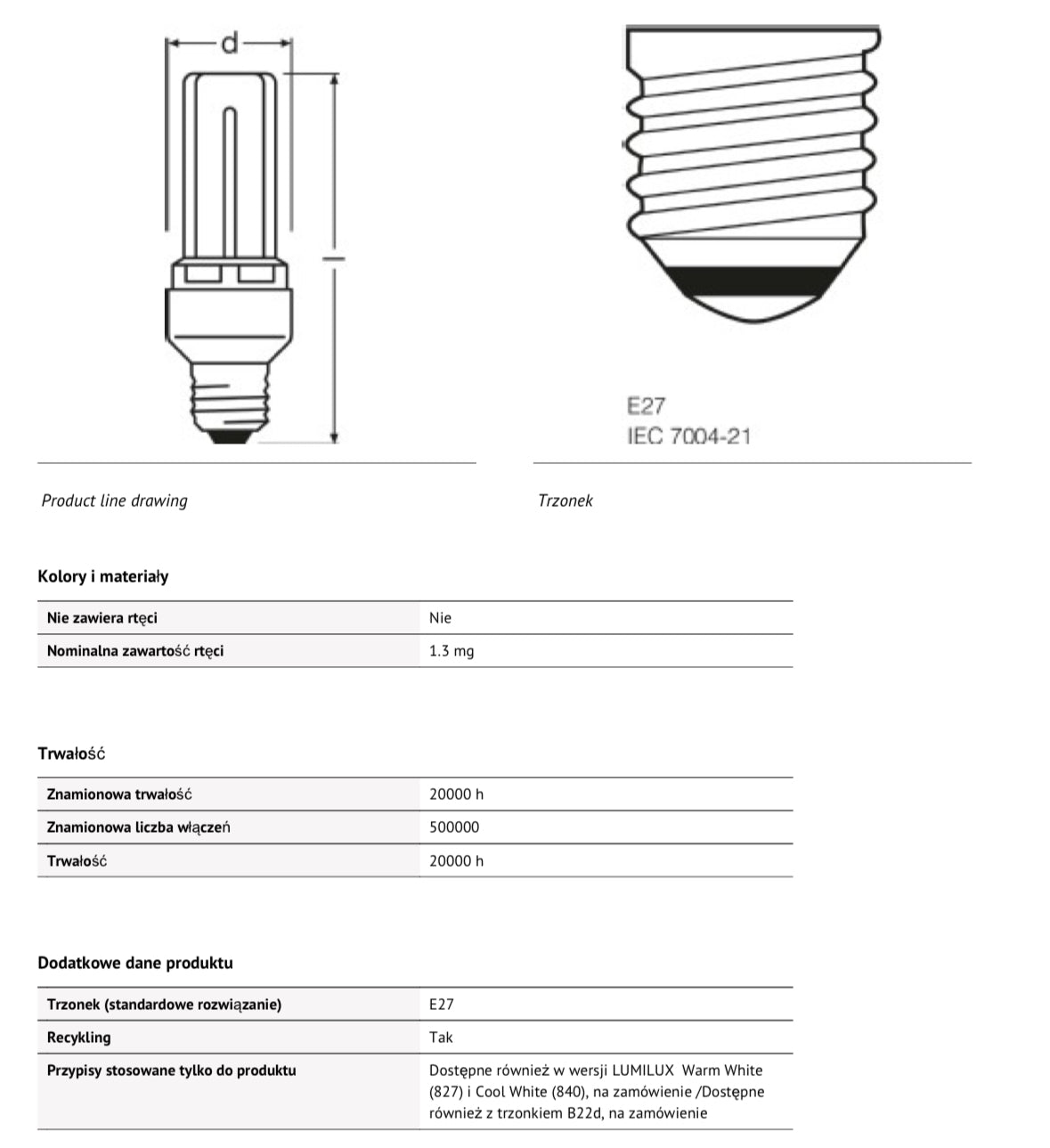 OSRAM DULUX INTELLIGENT LONGLIFE 11W E27