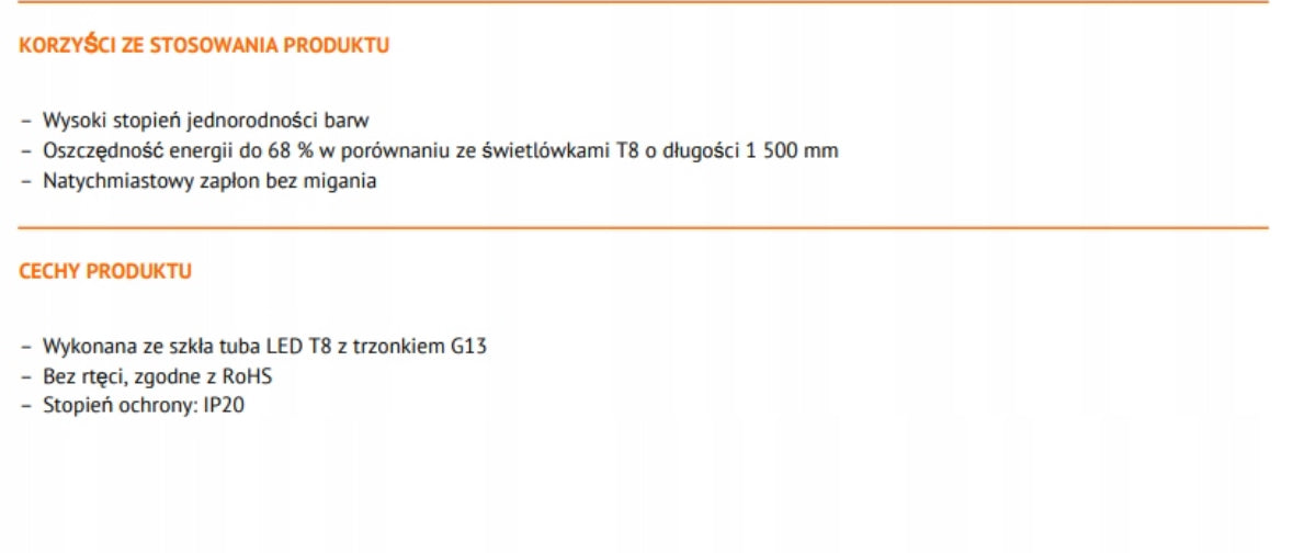 Świetlówka LED OSRAM ST8P-EM T8 19.1W 4000K 1800lm 150cm G13