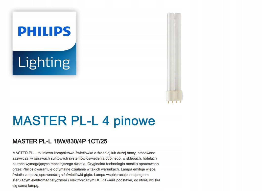 PHILIPS MASTER PL-L 18W/830 2G11