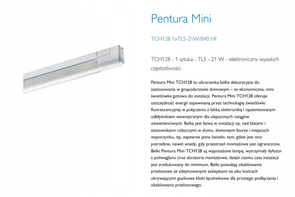 PHILIPS PENTURA MINI TCH128 1xTL5-21W/840 HF