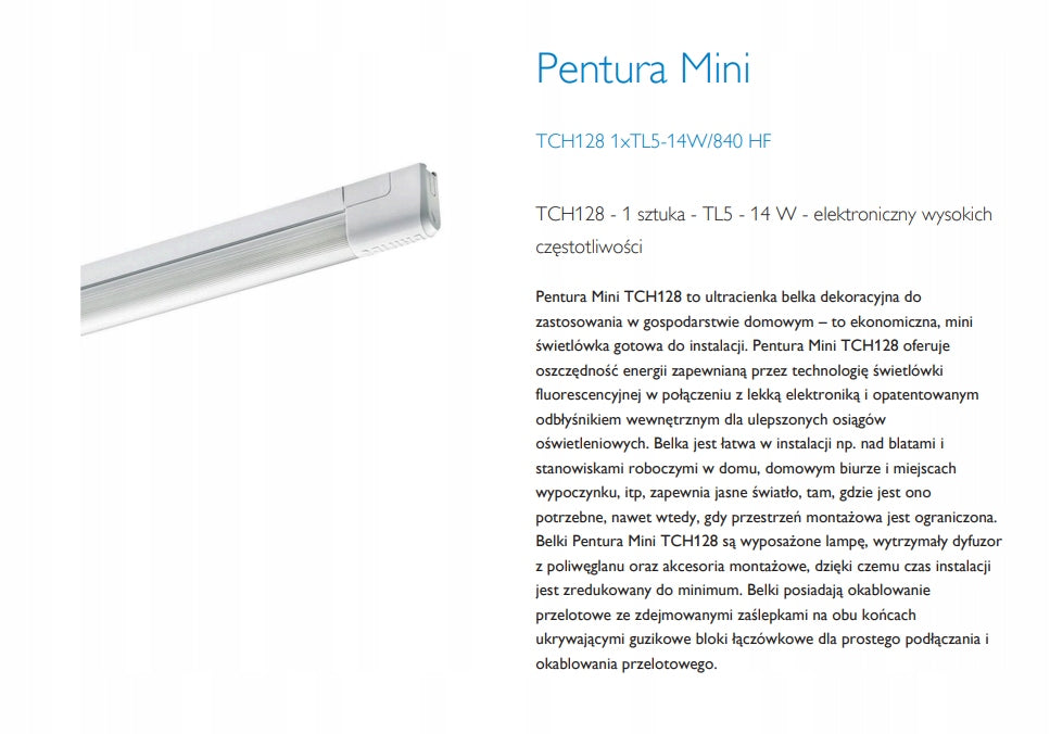 PHILIPS PENTURA MINI TCH128 1xTL5-14W/840 HF