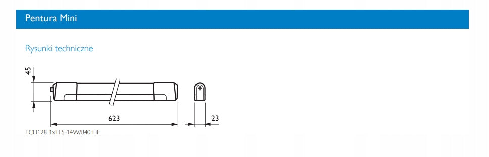 PHILIPS PENTURA MINI TCH128 1xTL5-14W/840 HF