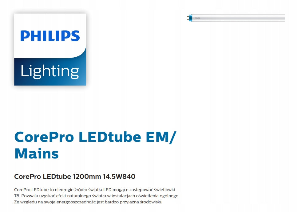 PHILIPS CorePro LEDtube 1200mm 14.5W 840 T8 G13