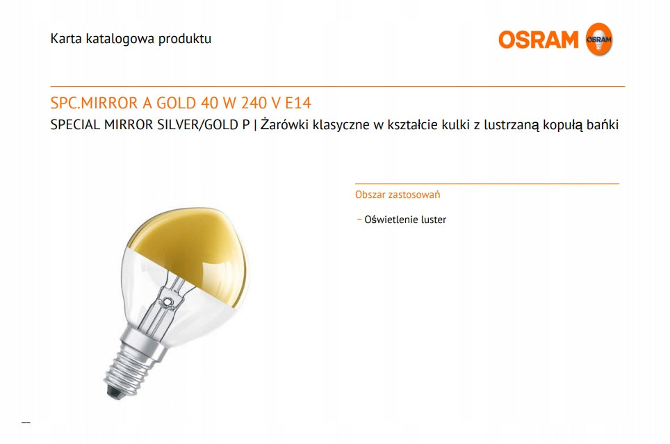 OSRAM DECOR GOLD 40W E14