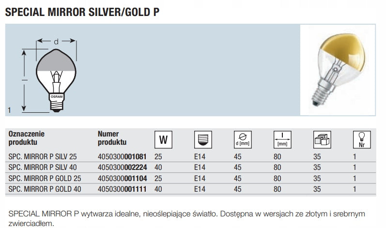 OSRAM DECOR GOLD 40W E14