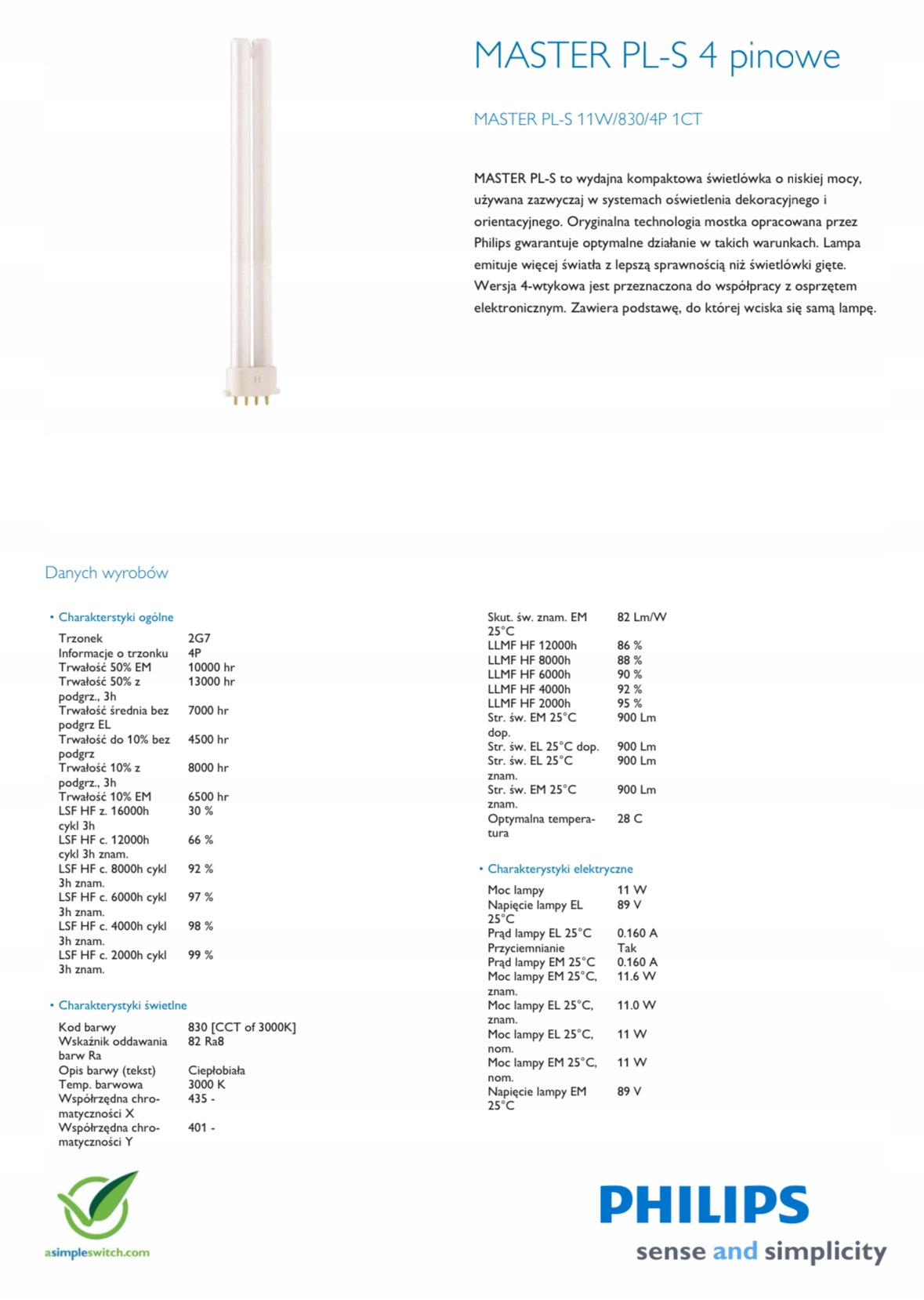 PHILIPS PL-S 11W 830 4P 2G7